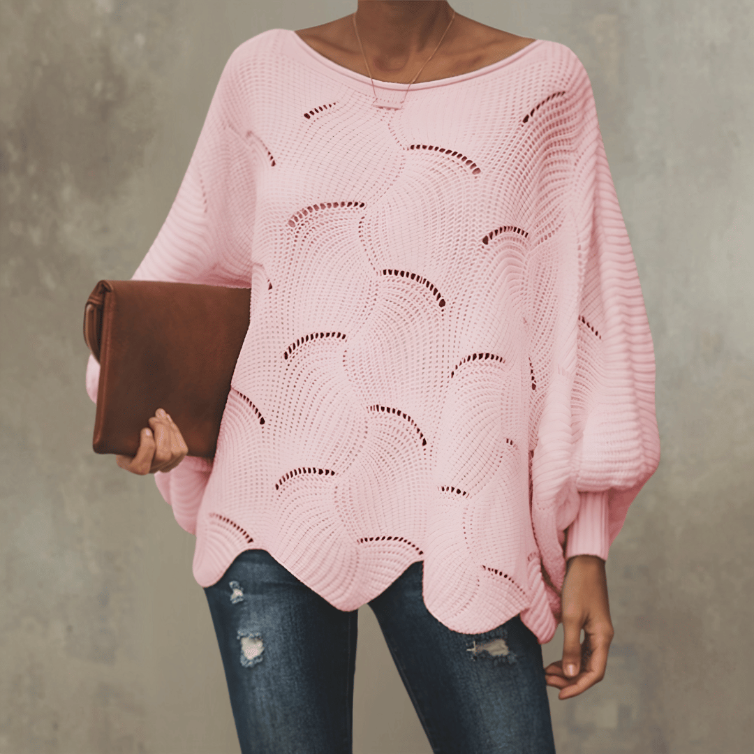 Pull Ample en Maille Ajourée pour Femme