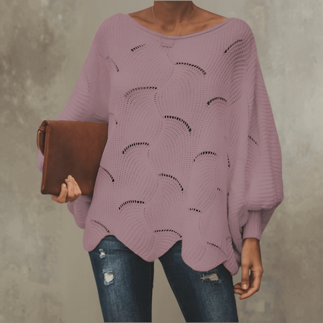 Pull Ample en Maille Ajourée pour Femme