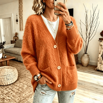 Gilet Chic en Maille Brillante avec Poches