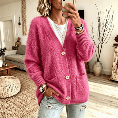 Gilet Chic en Maille Brillante avec Poches