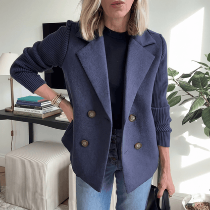 Veste Hybride Chic avec Col Tailleur