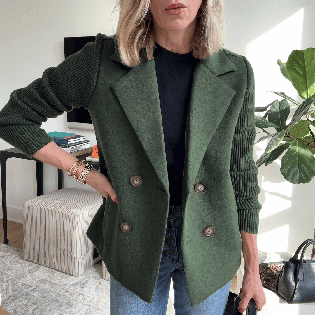 Veste Hybride Chic avec Col Tailleur
