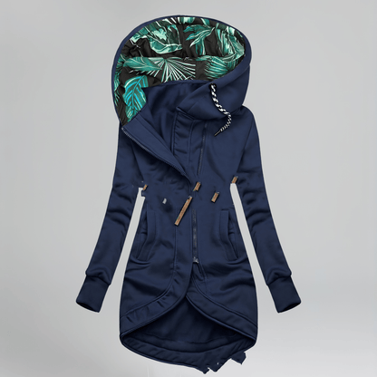 Manteau Zippé Casual avec Capuche