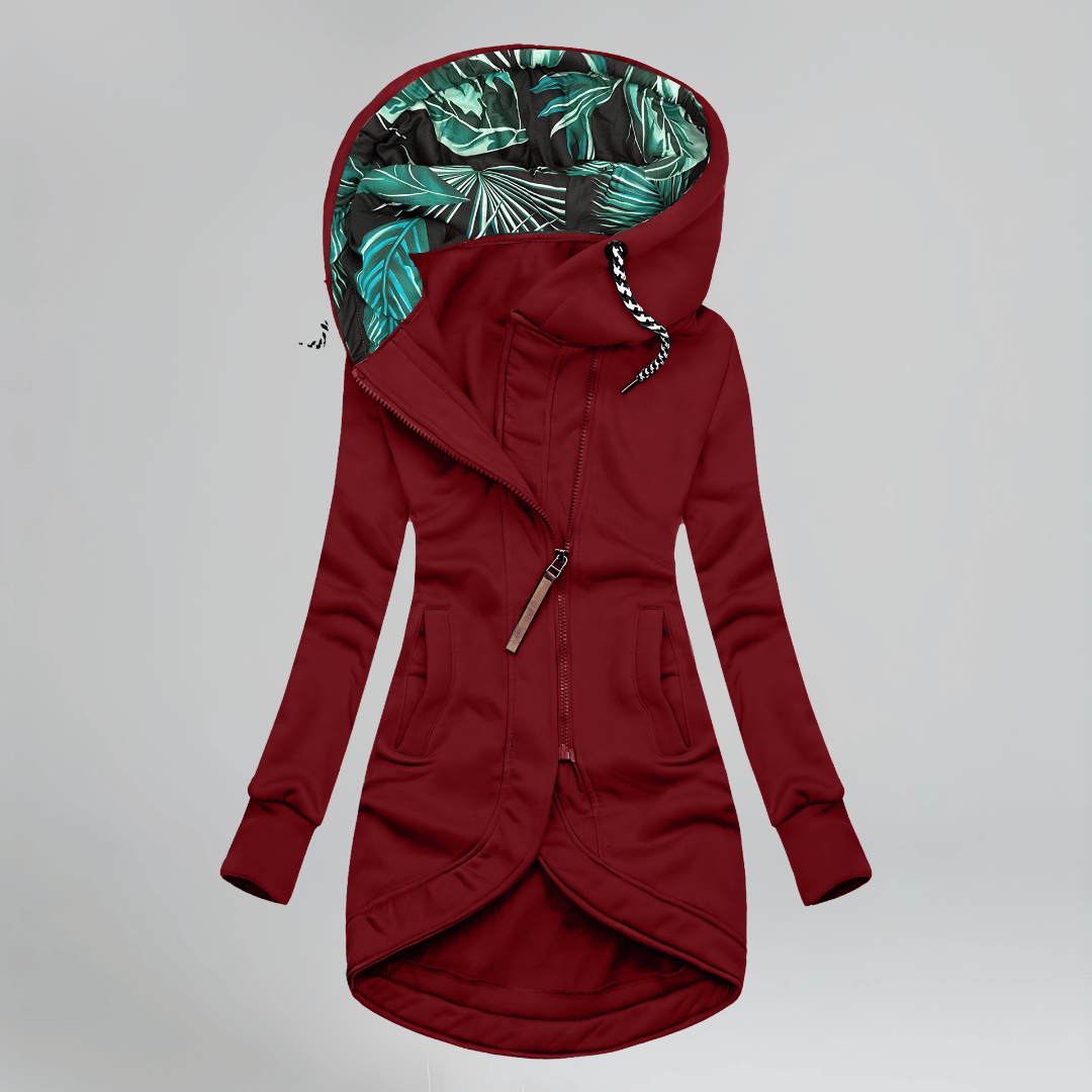 Manteau Zippé Casual avec Capuche