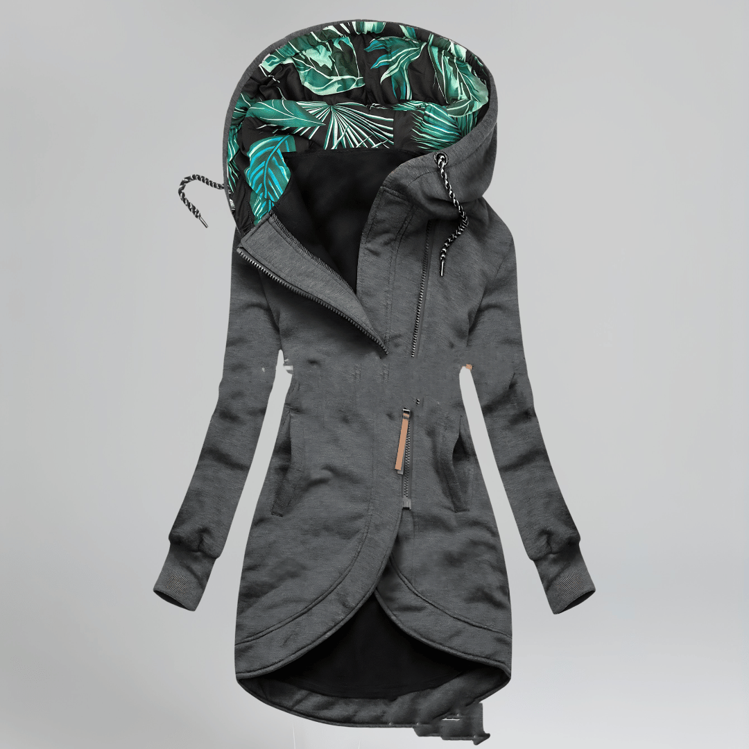 Manteau Zippé Casual avec Capuche