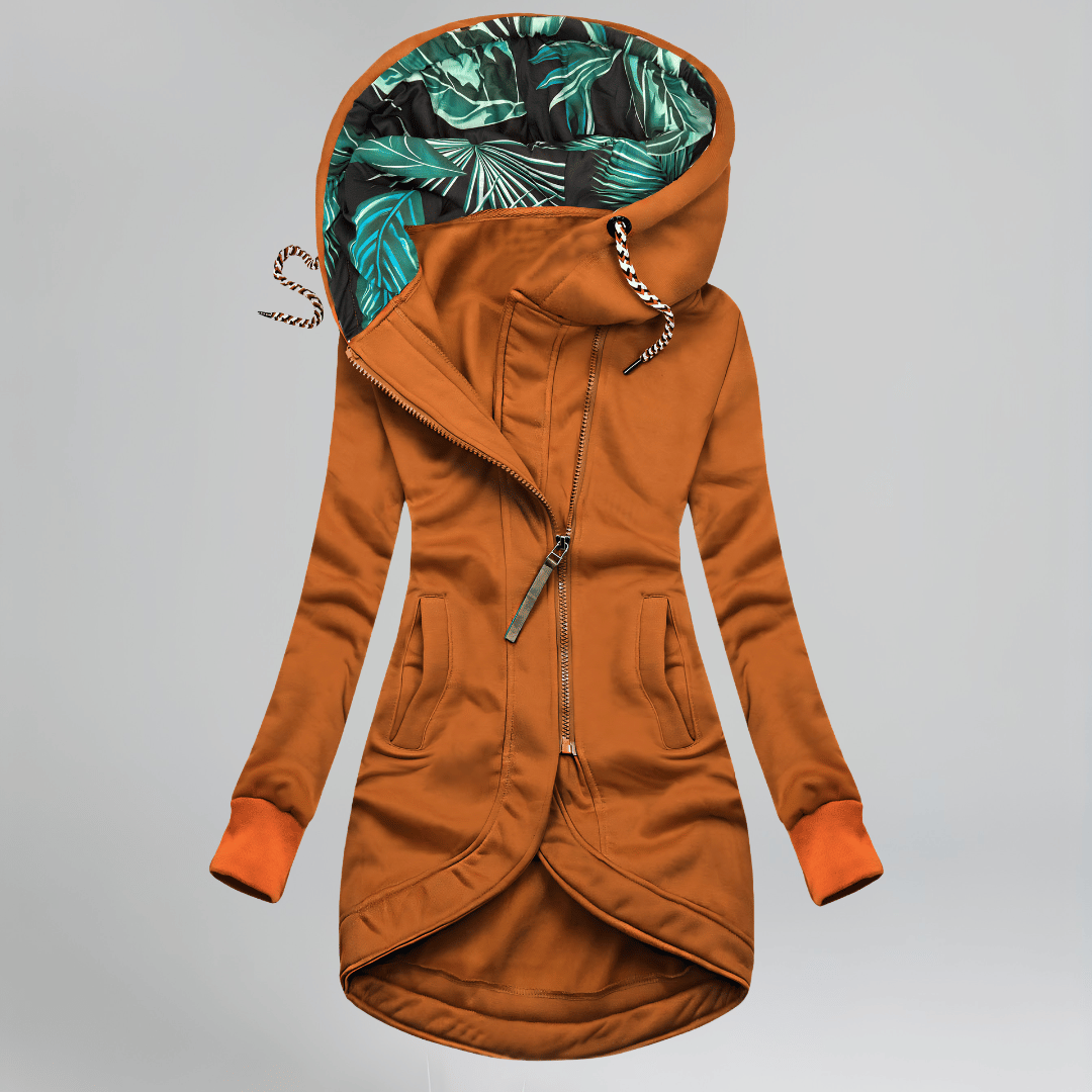 Manteau Zippé Casual avec Capuche
