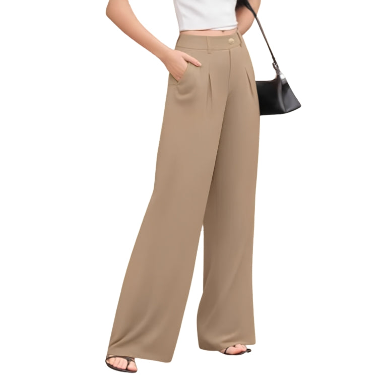 Pantalon Large Femme Taille Haute